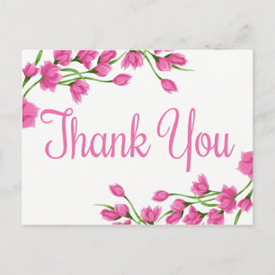 Carte Postale Fleurs Fuchsia de Merci rose