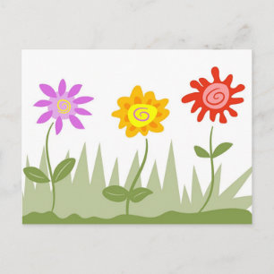Carte Postale Fleurs funky