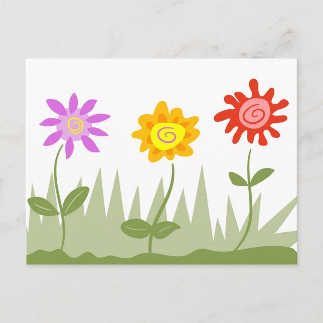 Carte Postale Fleurs funky (Devant)