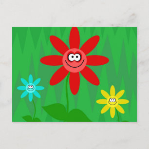 Carte Postale Fleurs funky