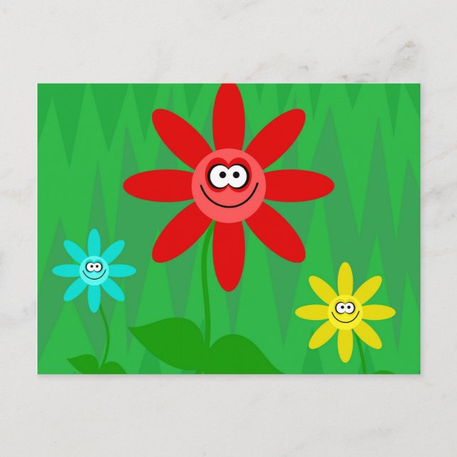 Carte Postale Fleurs funky (Devant)