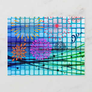 Carte Postale Fleurs funky Light Rays Design abstrait