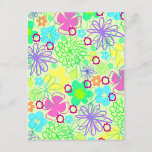 Carte Postale Fleurs graphiques