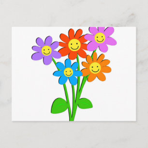Carte Postale Fleurs Heureuses