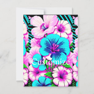 Carte Postale Fleurs Hibiscus multicolores Thunder_Cove