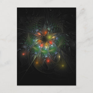 Carte Postale Fleurs imaginaires fractales douces et tendres