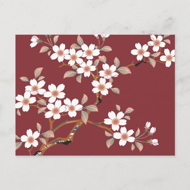 Carte Postale Fleurs japonaises de cerises (Devant)
