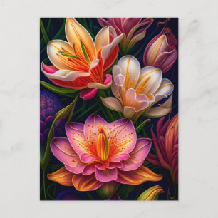 Carte Postale Fleurs Jardin Imaginaire Vibrantes