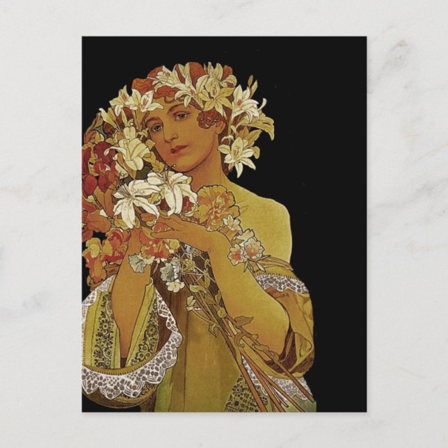 Carte Postale Fleurs jaunes 1897 (Devant)