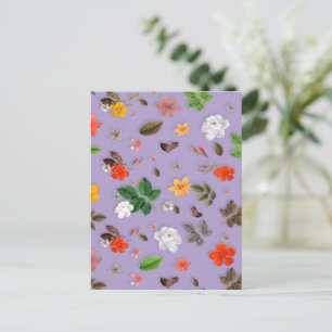 Carte Postale Fleurs jaunes et roses blanches 21