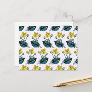 Carte Postale Fleurs Jaunes, Motif Floral, Motif De Fleurs