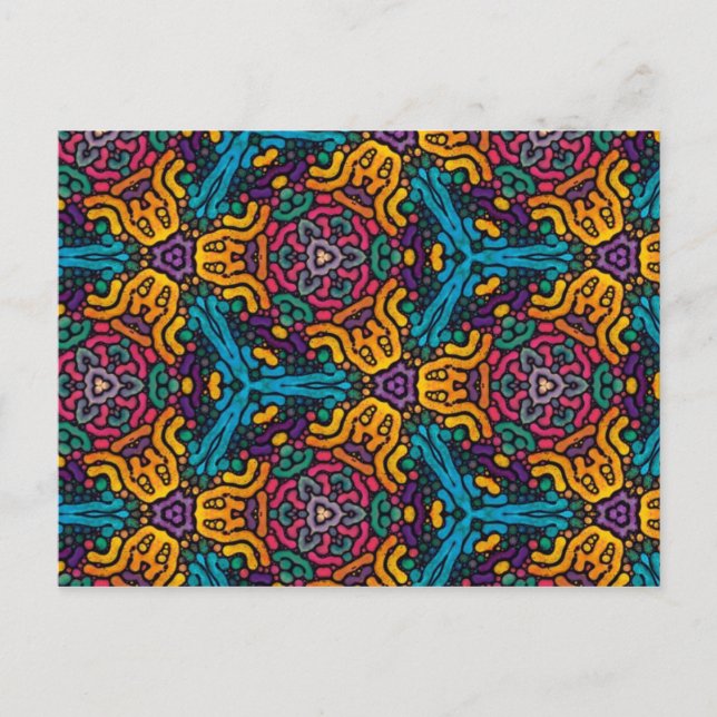 Carte postale fleurs kaléidoscope (Devant)