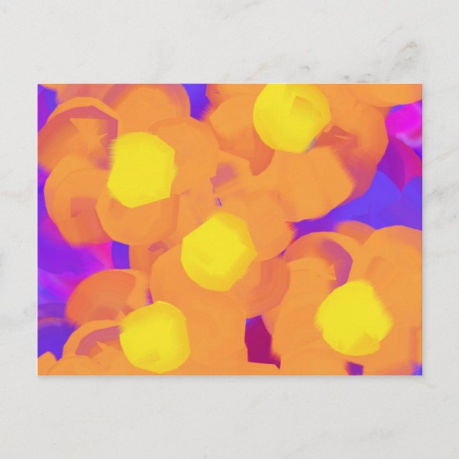 Carte Postale Fleurs Lumineuses Orange (Devant)
