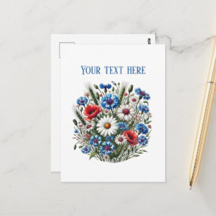 Carte Postale Fleurs mixtes mignonnes personnalisables