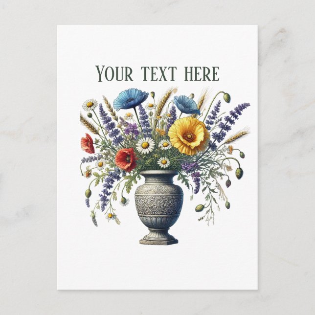 Carte Postale Fleurs mixtes mignonnes personnalisables (Devant)