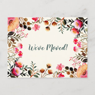 Carte Postale Fleurs Nous Avons Déménagé Nouvelle Maison Annonce