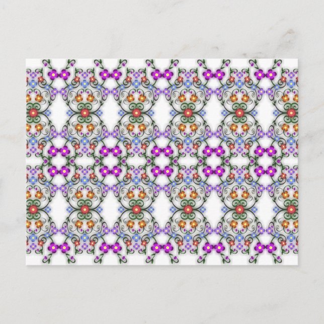 carte postale fleurs ornementales (Devant)