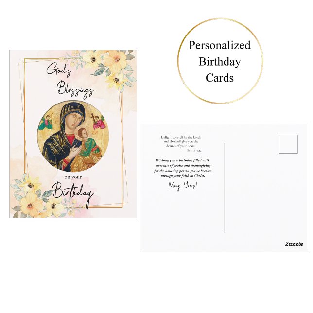 Carte Postale Fleurs Orthodoxes Chrétiennes Joyeuses d'Anniversa (Créateur téléchargé)