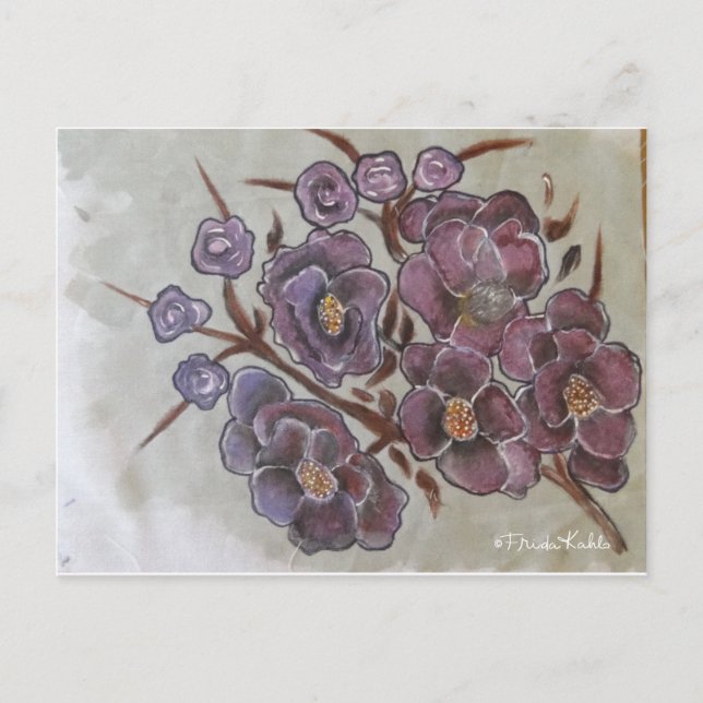 Carte Postale Fleurs peintes Frida Kahlo (Devant)