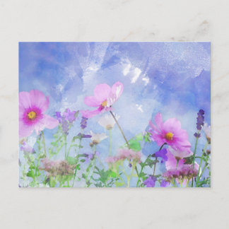 Carte Postale Fleurs pour aquarelle