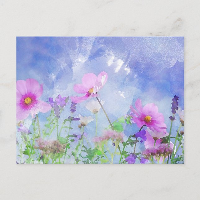 Carte Postale Fleurs pour aquarelle (Devant)