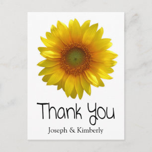 Carte Postale Fleurs Remerciements Fleurs Jaunes Tournesol Maria