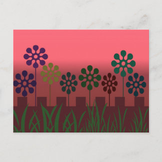 Carte postale Fleurs Rétro