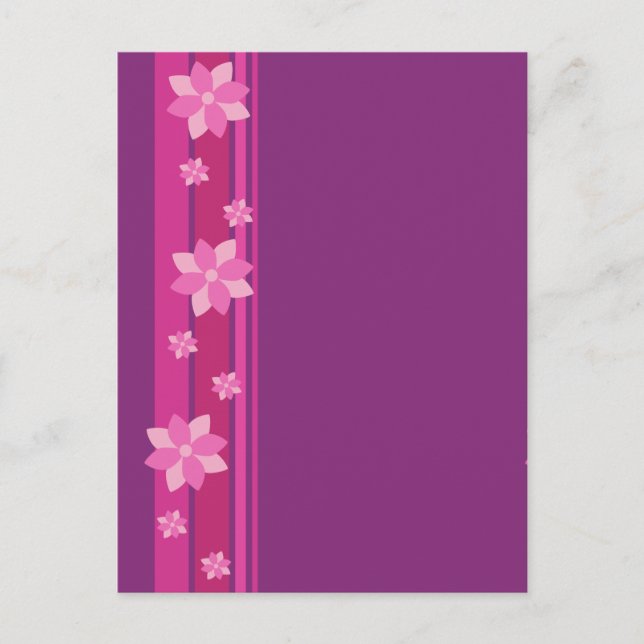 Carte Postale Fleurs roses (Devant)