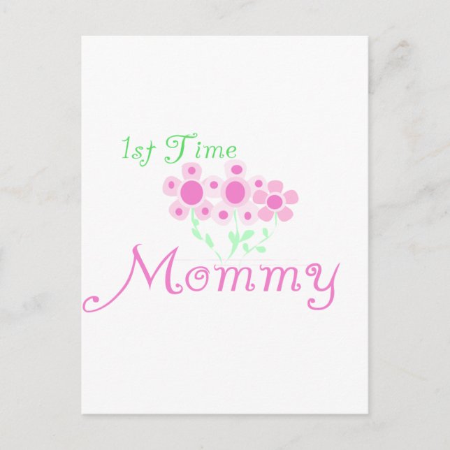 Carte Postale Fleurs roses 1er Fleurs Mommy tshirts et cadeaux (Devant)