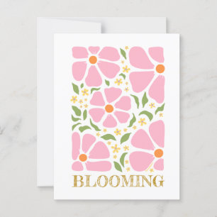 Carte Postale Fleurs roses Abstraites joueuses
