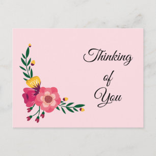 Carte Postale Fleurs roses et jaunes