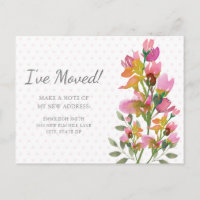 Fleurs roses pois changement d'adresse