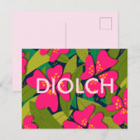 Fleurs roses tropicales Diolch Merci