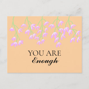 Carte Postale Fleurs roses Vous Êtes Suffisant Aquarelle Beige
