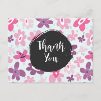 Fleurs roses Whimsical Retro Merci Motif