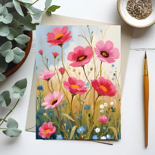 Carte Postale Fleurs Rougissantes Fleurs Roses de Prairie Flor