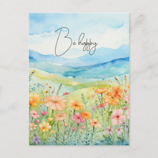 Carte Postale Fleurs sauvages aquarelle