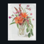 Carte Postale Fleurs sauvages d'été<br><div class="desc">Fleurs sauvages d'été I par Jennifer Paxton Parker. Dispose de fleurs sauvages vibrants dans un bocal de maçon.</div>