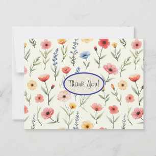 Carte Postale Fleurs Sauvages d'Été Merci