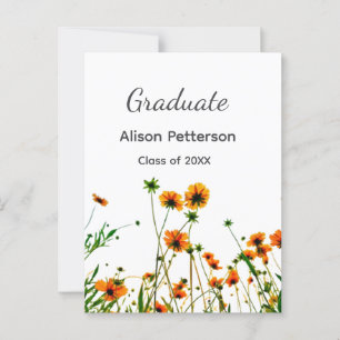 Carte Postale Fleurs sauvages jaune orange graduatie rustique mo