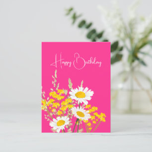 Carte Postale Fleurs Sauvages Modernes Joyeux Anniversaire 