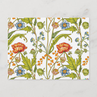 Carte Postale Fleurs sauvages orange Fleurs bleues et blanches N