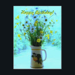 Carte Postale Fleurs sauvages pensant à vous<br><div class="desc">Souhaits d'anniversaire de carte postale de fleurs sauvages.</div>