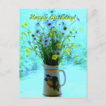 Carte Postale Fleurs sauvages pensant à vous<br><div class="desc">Souhaits d'anniversaire de carte postale de fleurs sauvages.</div>