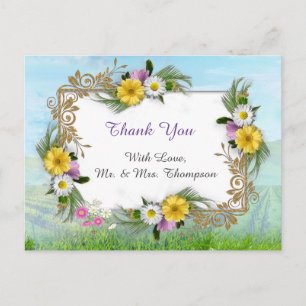 Carte Postale Fleurs sauvages sur un ciel bleu