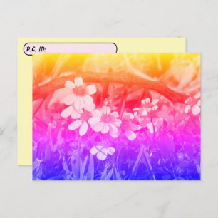 Carte Postale Fleurs sauvages Vibe des années 70 avec boîte d'id