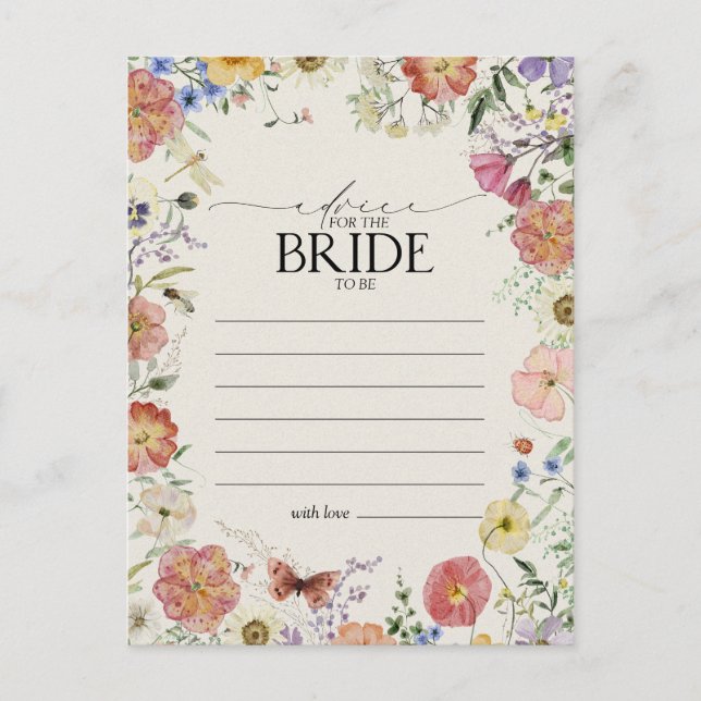 Carte Postale Fleurs séchées sous presse Conseils pour la mariée (Devant)