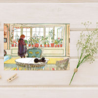 Fleurs sur le rebord de la fenêtre Carl Larsson su