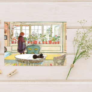 Carte Postale Fleurs sur le rebord de la fenêtre Carl Larsson su