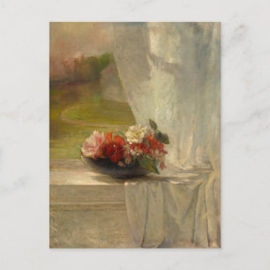 Carte Postale Fleurs sur une haie de fenêtre par John La Farge
